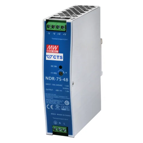 NDR-75-48 Блок питания на DIN-рейку, 48В, 1,6 А, 75Вт Mean Well NDR-75-48 Блок питания на DIN-рейку, 48В, 1,6 А, 75Вт Mean Well